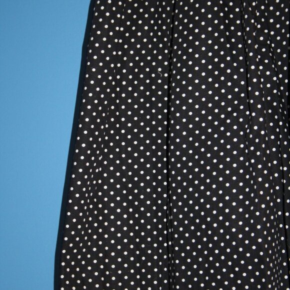 Orvis Made in USA Black and White Polka Dot Skirt Size 14 100% Cotton Modest - Picture 4 of 14